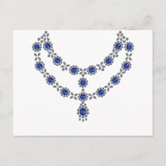 Två band Sapphire Necklace Vykort