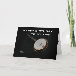 TVÅ, BANJO PLAYER OCH FAVORITE MUSIKIEN BIRTHDAG KORT