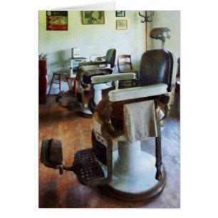 Två barberarestolar hälsningskort