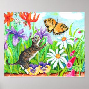 Två barn - Daisy vår katt Poster