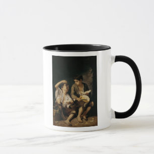 Två barn som äter en melon och druvor, 1645-46 mugg