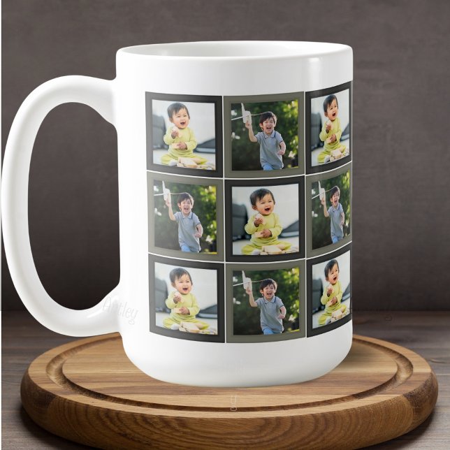 Två barnfack Mönster 2 fotofyrkanter Kaffemugg (Skapare uppladdad)
