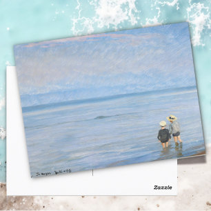 Två barnpaddling i Skagen Beach, PS Kroyer Vykort