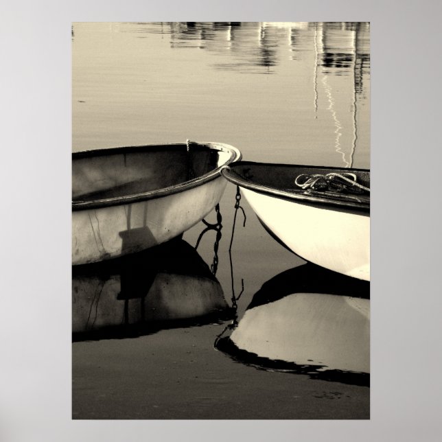 Två båtar längs New Englands Kusten Poster (Framsidan)