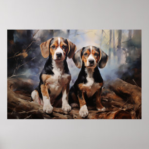 Två Beagle Poster