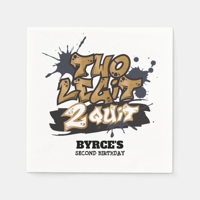 Två benbitar 2 Avsluta Napkins Pappersservett (Framsidan)