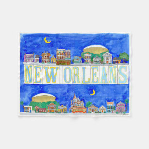 Två beskådar av den New Orleans ullfilten Fleecefilt