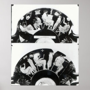 Två beskådar av en loftröd-figur kopp poster