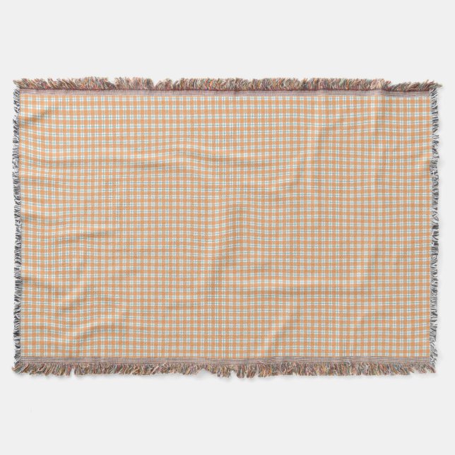 Två bilder av en vävd filt med beige  (Framsidan)