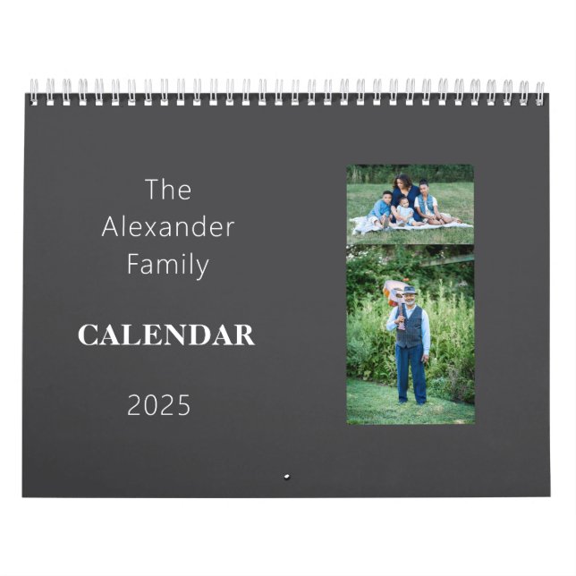 Två bilder för personligens familj per sida kalender (Omslag)