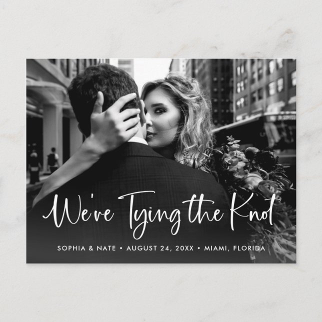 Två bilder | Vit text som knyter knuten Meddelande Vykort (Framsida)