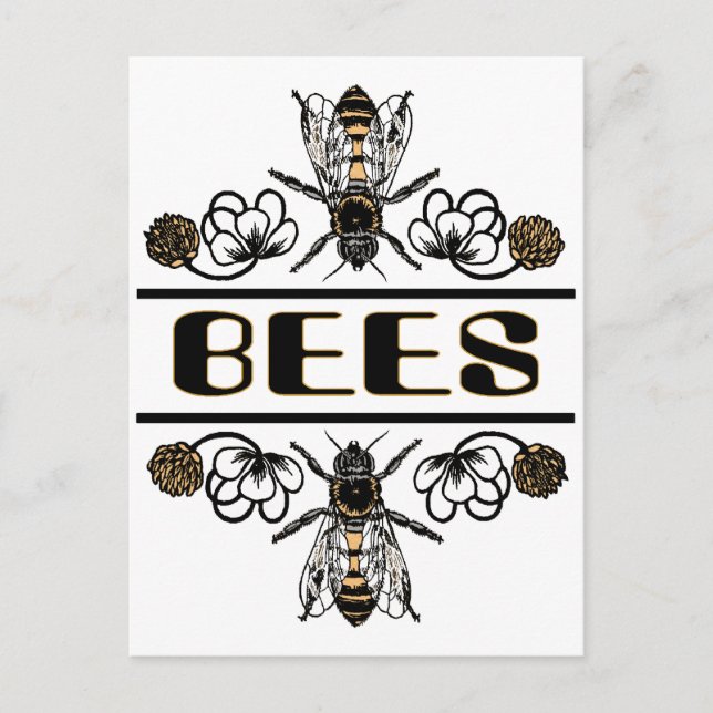 två bin med klöver trans1 vykort (Framsida)