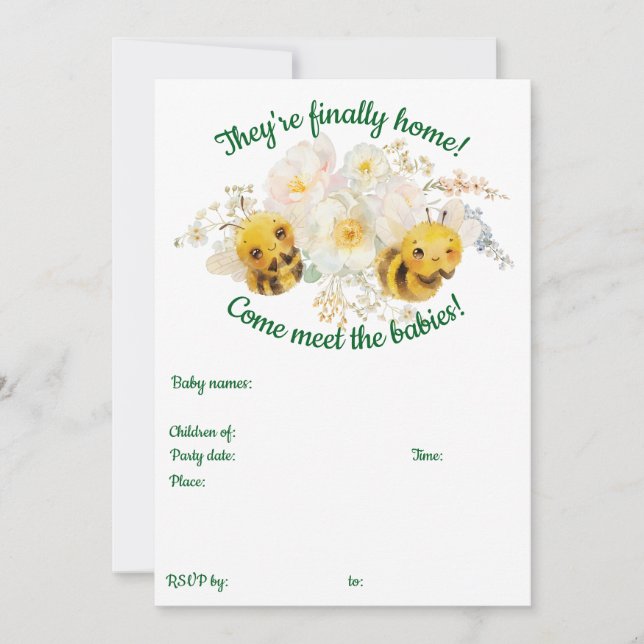 Två bin möter inbjudan till Spädbarn (Framsida)