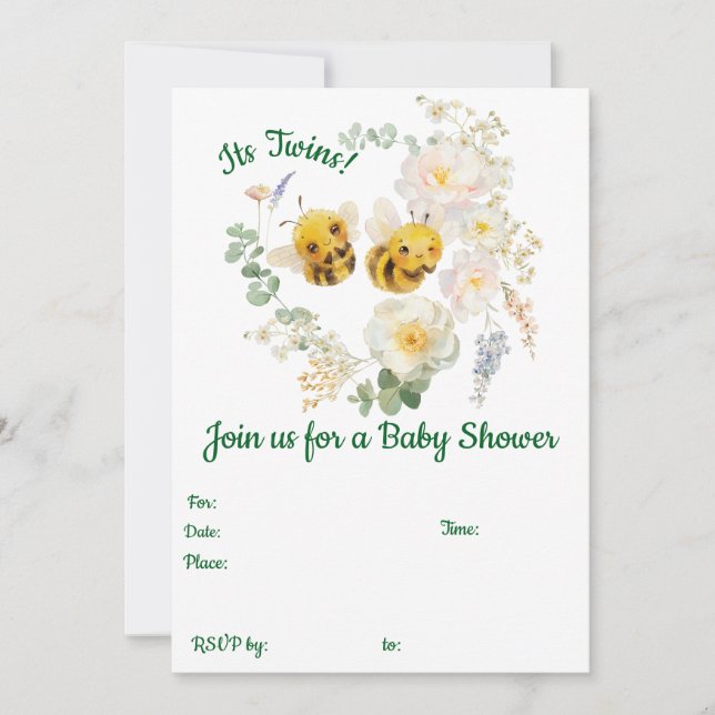 Två Bina Inbjudan (Framsida)