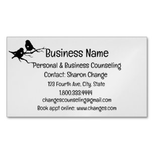 Två Bird Silhouette Personal Counseling Service Magnetiska Visitkort