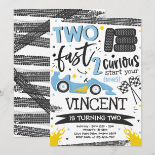 Två blå Födelsedagsfest blå Tävling-kort, andra fö Inbjudningar