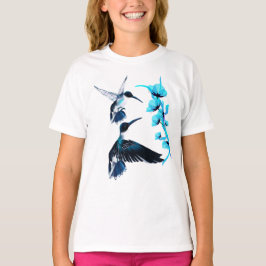 Två blå Hummingbird Shirt T-shirt