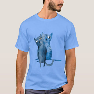 Två blå katter, vintage t shirt
