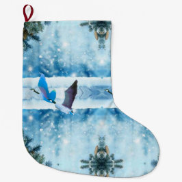 Två blåa julgranslager stor julstrumpa