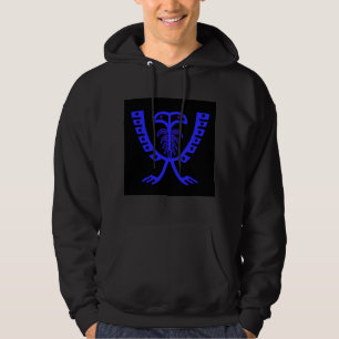 Två blåa öron sweatshirt med luva