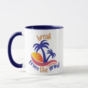 Två blåa palmträd Kaffe kopp