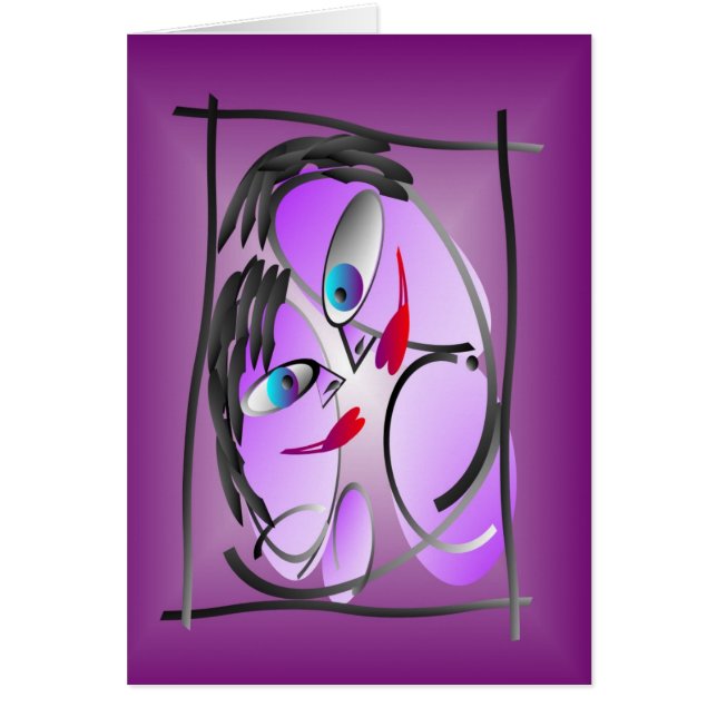 Två blir en i lilor hälsningskort (Framsidan)