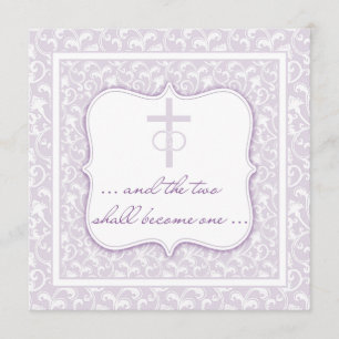 Två blir en kristen brölloplavendel inbjudningar