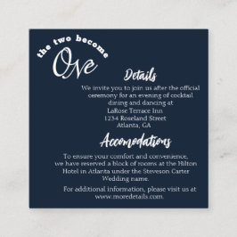 Två blir en marinblå tilläggskort