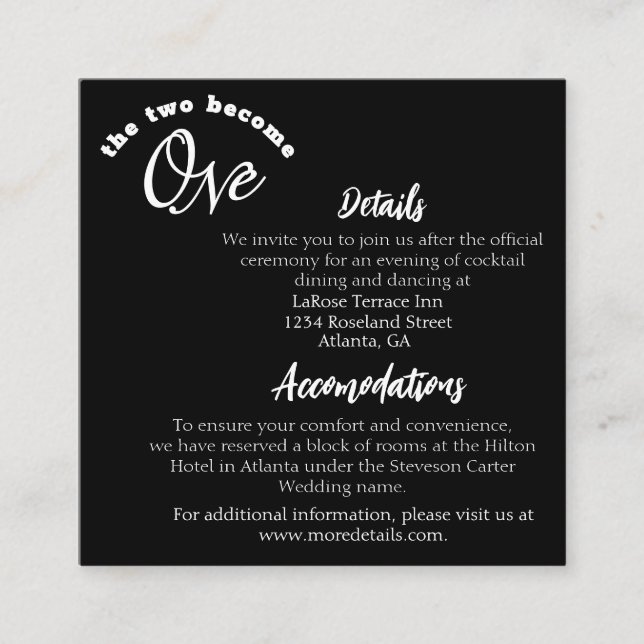 Två blir en svart tilläggskort (Framsida)