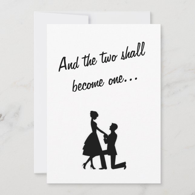 Två blir en svartvit inbjudan (Framsida)