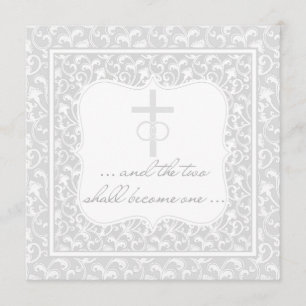 Två blir ett kristet bröllopsilver inbjudningar