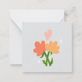 Två blommor anteckningskort