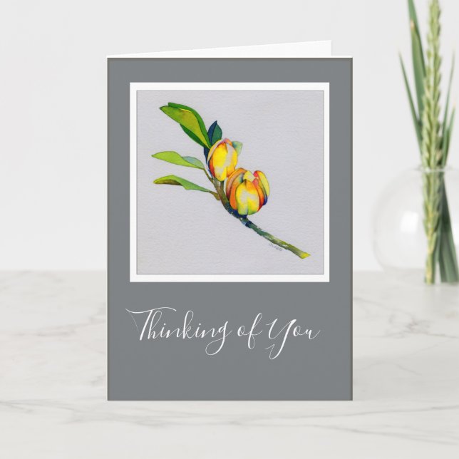 Två blommor på ett Gren 5 x 7-mappat kort (Framsida)