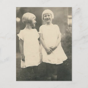 Två blond-systrar vykort
