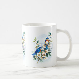 Två bluebirds kaffemugg