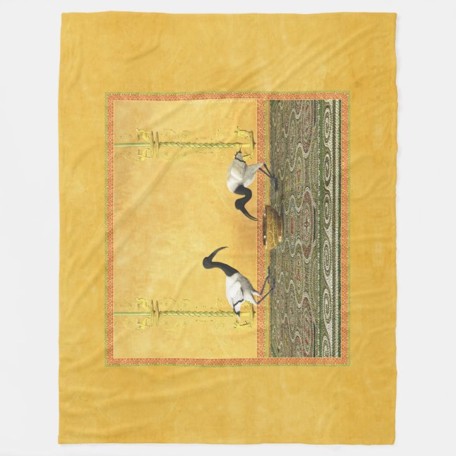 Två blydrycker från en guldskål fleecefilt (Framsidan)