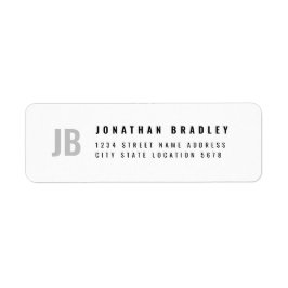 Två Bokstäver Monogram Enkel Typografi Adress Returadress Etikett