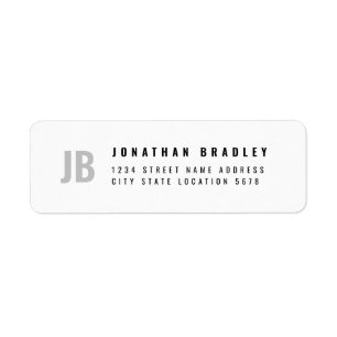 Två Bokstäver Monogram Enkel Typografi Adress Returadress Etikett