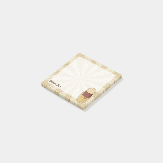 Två Bollar Ice Cream Kopp Post-it Block (Vinklad)