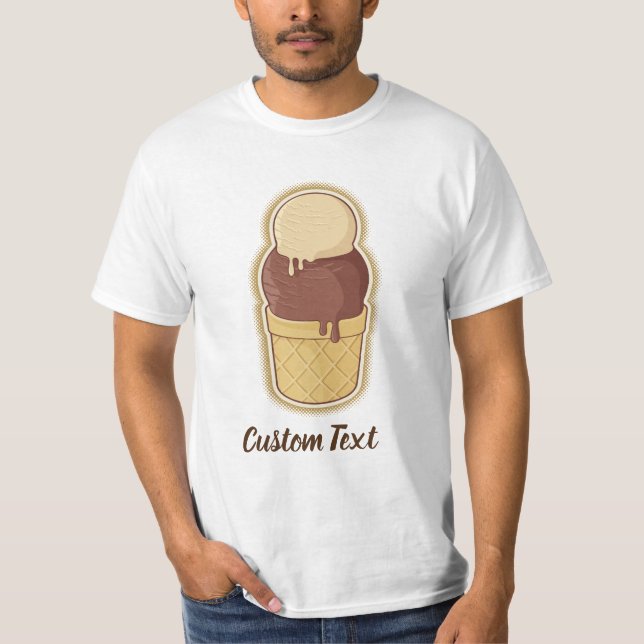 Två Bollar Ice Cream Kopp T Shirt (Framsida)