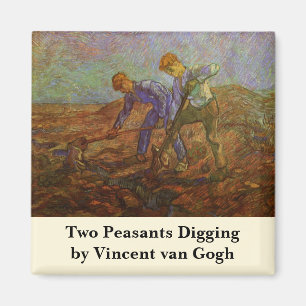 Två bönder Grävande av Vincent van Gogh Magnet