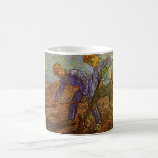 Två bönder gräver av Vincent van Gogh Kaffemugg (Center)