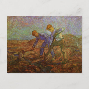 Två bönder gräver av Vincent van Gogh Vykort