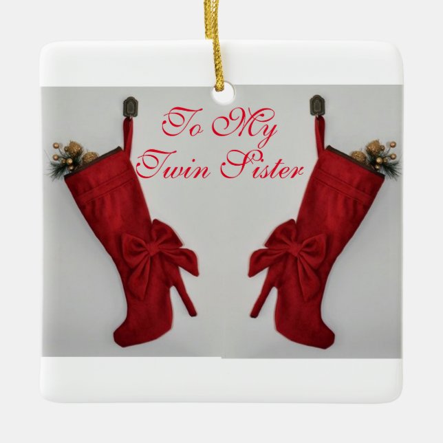 TVÅ BOOT OCH TVÅ SISTER ÖNSKEMÅL JULGRANSPRYDNAD KERAMIK (Framsida)