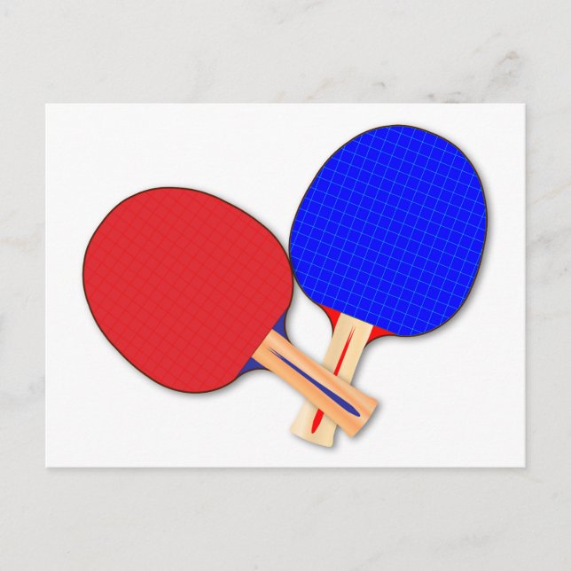 Två Bord Tennis-Fladdermöss Vykort (Framsida)