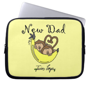 Två Boys-apor Nya pappa-presentationer Laptop Sleeve