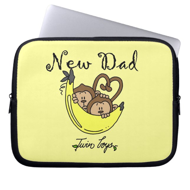 Två Boys-apor Nya pappa-presentationer Laptop Sleeve (Framsidan)