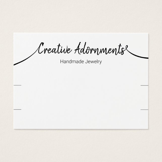 Två Bracelet-Visningar Namnteckning vitt skript Visitkort (Framsidan)