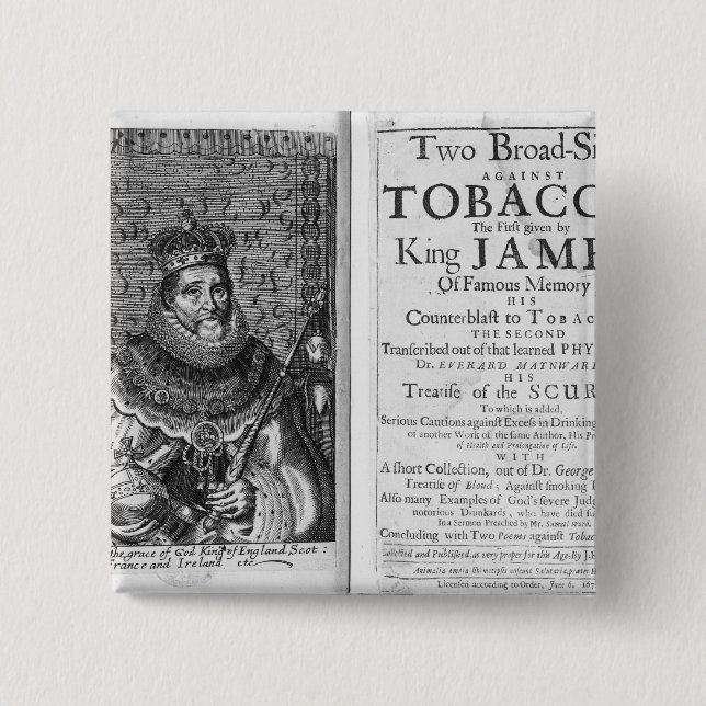 'Två bredsidor mot tobak Knapp (Framsida)