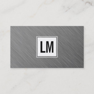 Två Brev Monogram White Box och Metall Visitkort